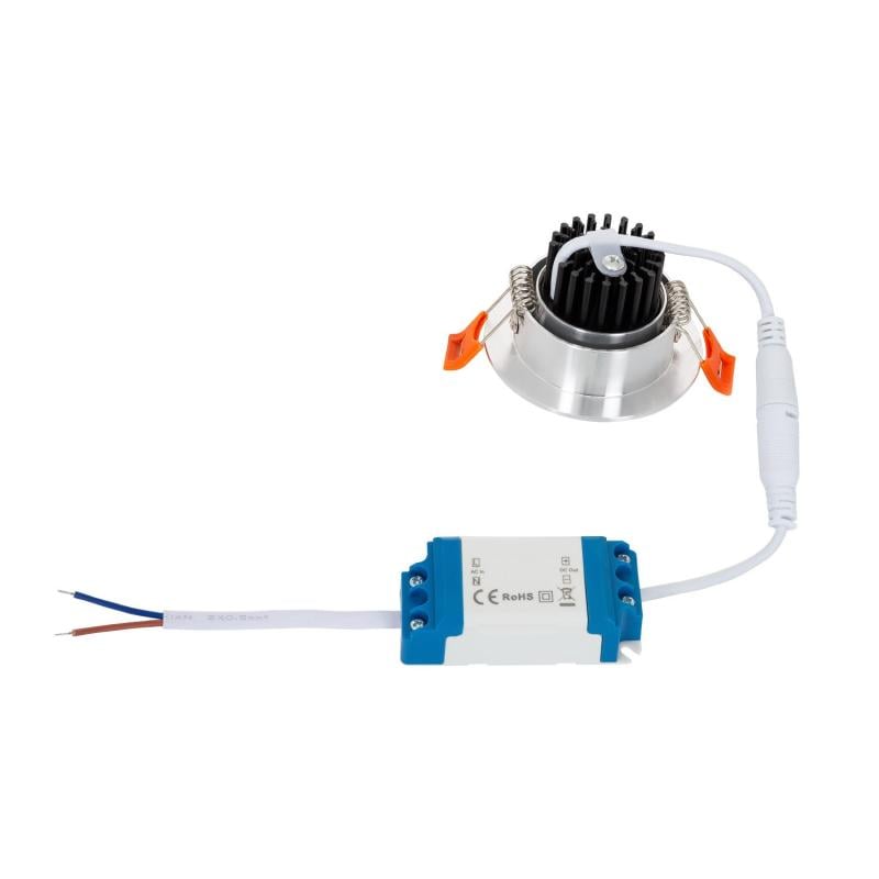 Foco Downlight LED 5W Circular COB CRI90 Corte Ø 55 mm Silver