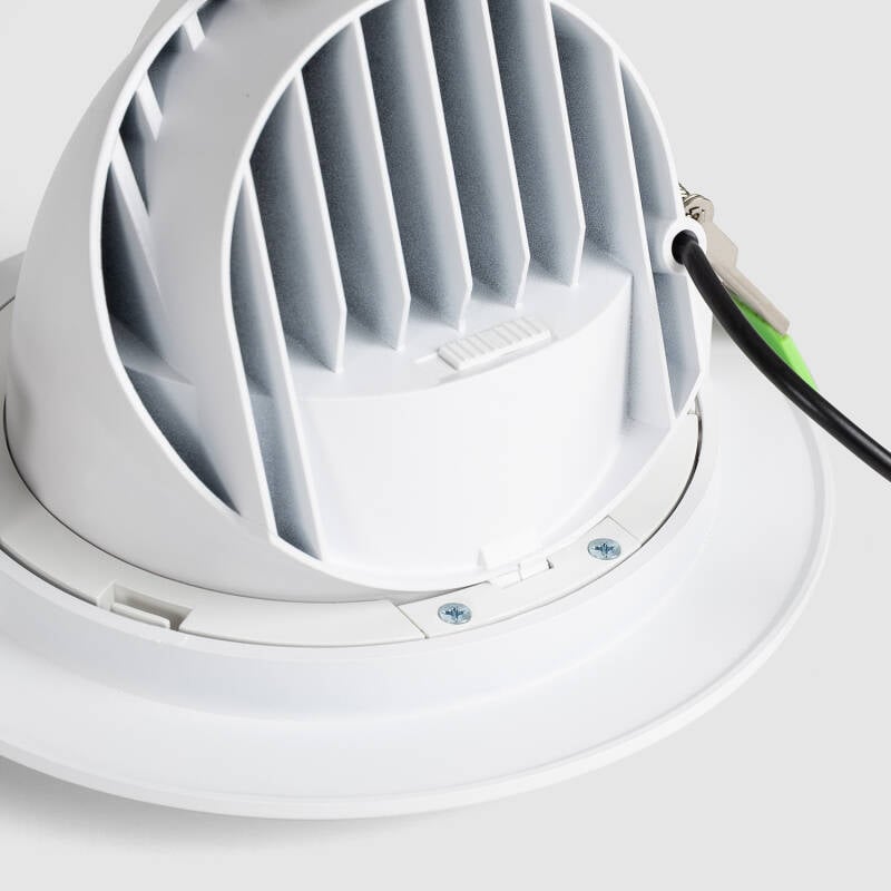Downlight LED 38W Circular Direccionable Chip OSRAM CCT Seleccionable 120 lm/W LIFUD Corte Ø 160 mm
