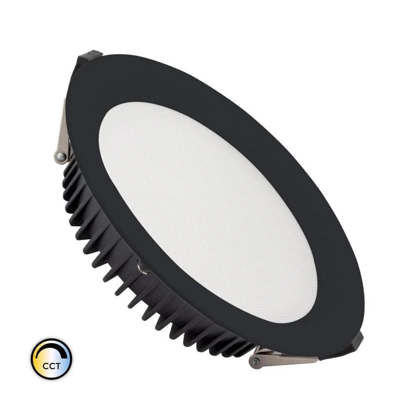 Downlight LED 30W Circular SAMSUNG AERO 130 lm/W Microprismático CCT Seleccionable LIFUD Corte Ø 200 mm Negro