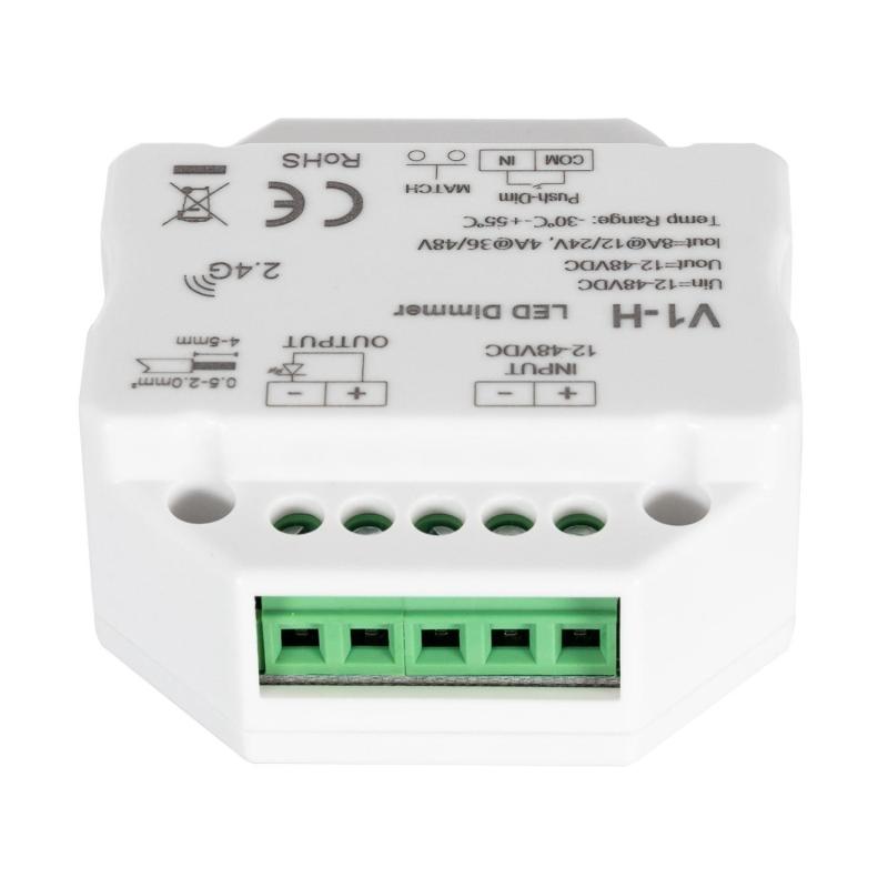 Regulador Tira LED Monocolor 12-24-48V SKYDANCE V1-H Compatible con Pulsador y Mando RF