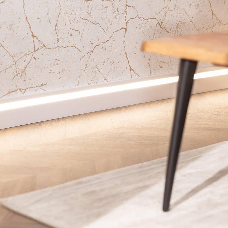Moldura Rodapié para Tira LED Modern con Tapa Continua