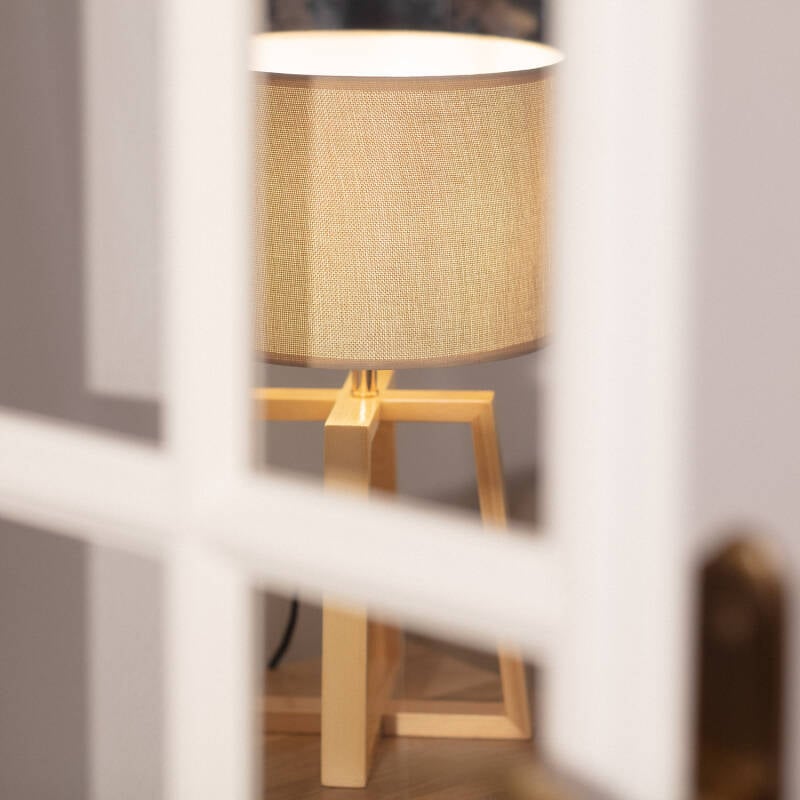 Lámpara de Mesa de Madera Korsade