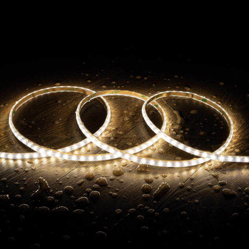 Tira LED Regulable 220V SMD Autorrectificada 120 LED/m BOBINA 20m 12W/m 1080lm/m Superestrecha Ancho 6.5mm Corte 10cm IP65