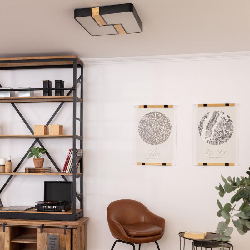 Plafón LED 35W Cuadrado Metal 480x480 mm CCT Seleccionable Brusk
