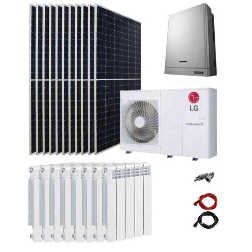 Kit Calefacción con Placas Solares 10kW con Bomba de Calor 16kW LG para 250m2
