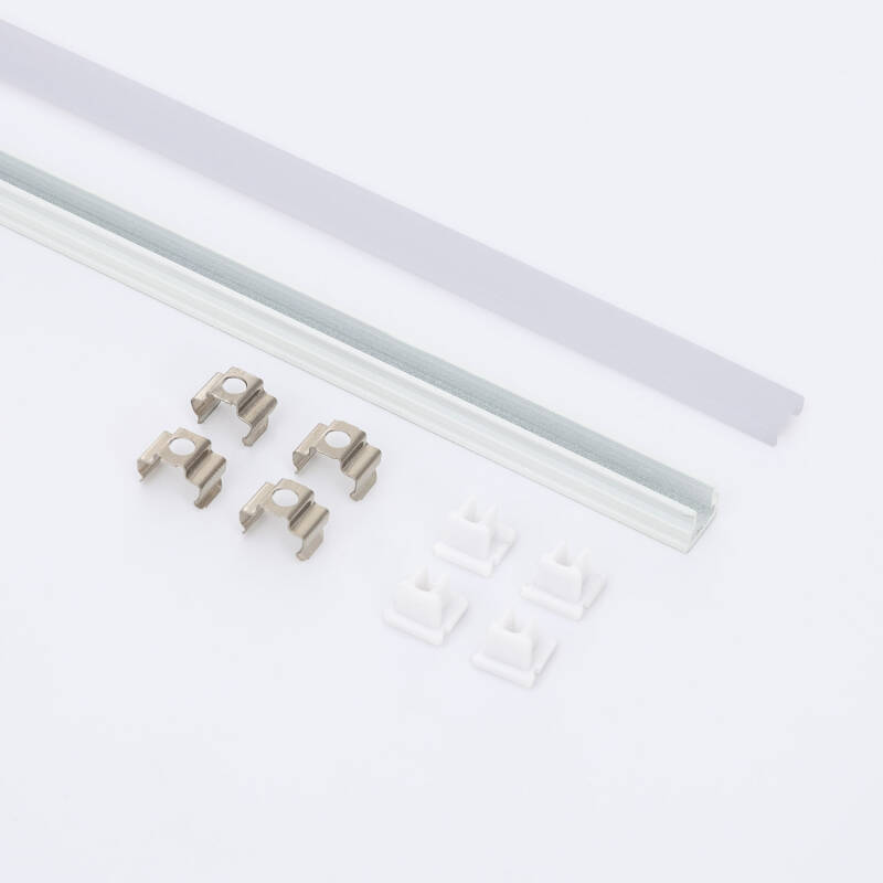 Perfil Aluminio Superficie 2m para Tira LED hasta 6 mm
