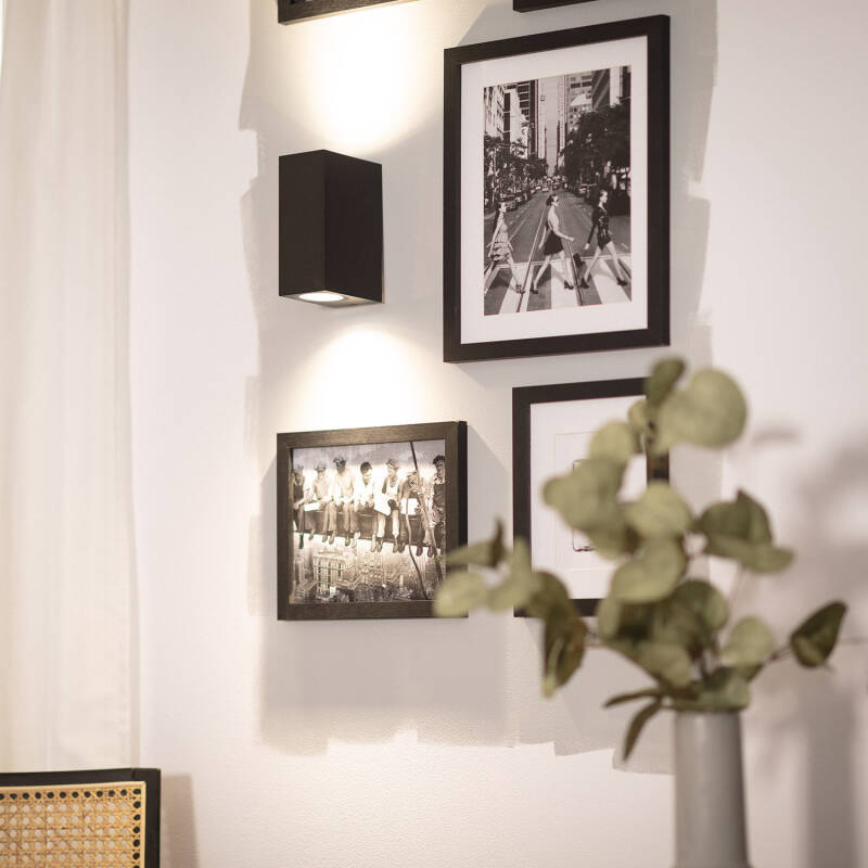 Aplique de Pared Exterior Aluminio Iluminación Doble Cara Negro Miseno
