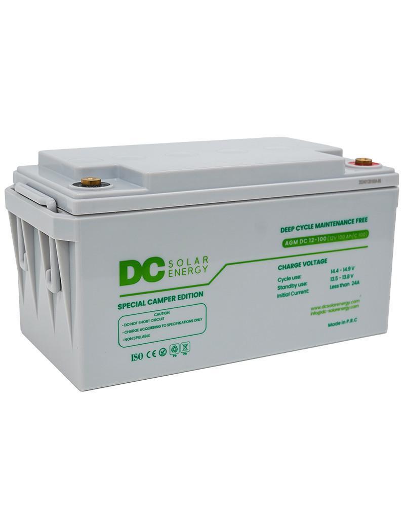 Batería Camper AGM 100Ah 12V DC Solar Energy