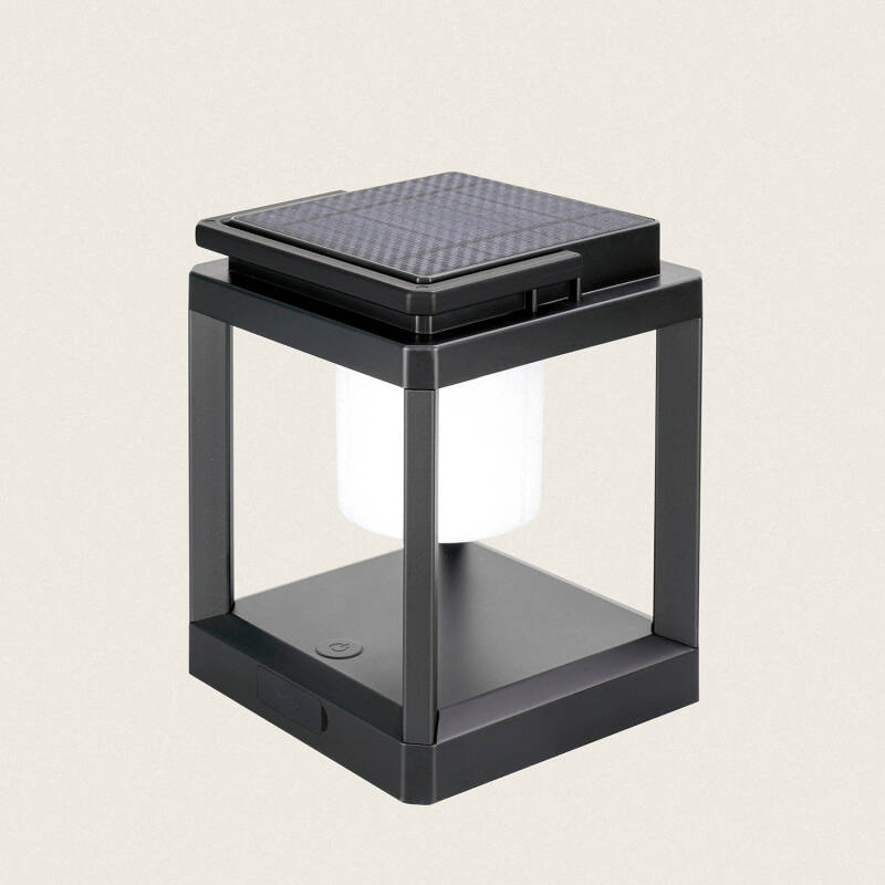 Lámpara de Mesa Solar LED Portátil Aluminio Perlico