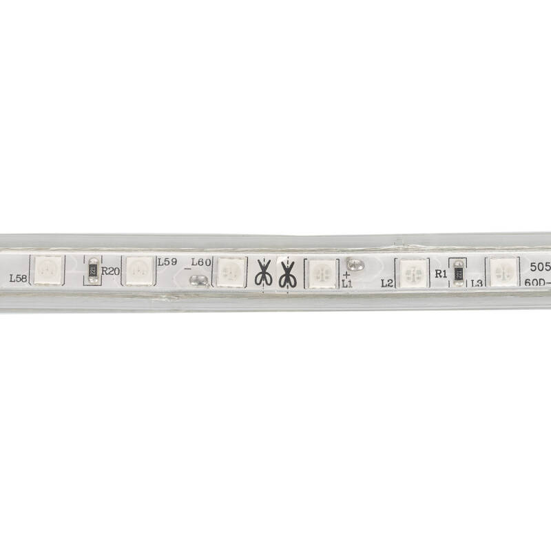 Bobina Tira LED Regulable 220V AC 60 LED/m 50m Rojo IP65 Ancho 14mm Corte cada 100 cm