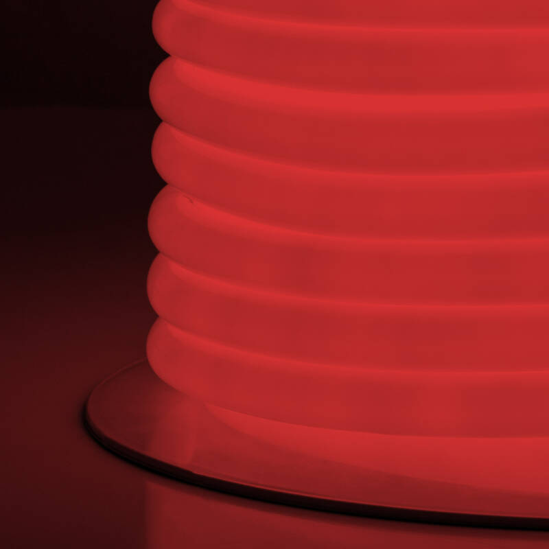Tira LED Neón Regulable 220V BOBINA 50m Rojo Circular 360 9W/m Corte 100cm IP67