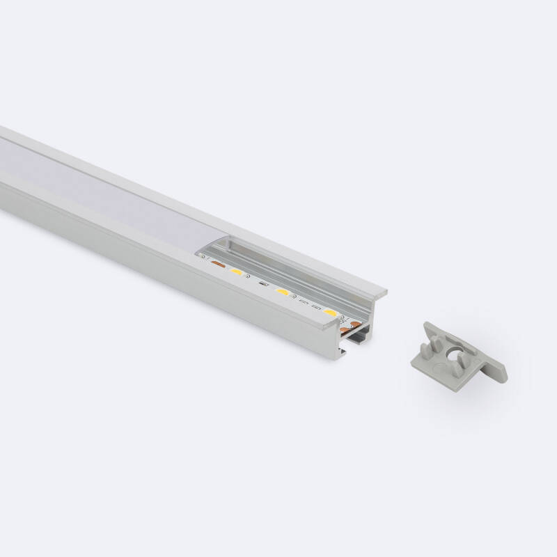 Perfil Aluminio Empotrable con Clips para Tiras LED hasta 12 mm