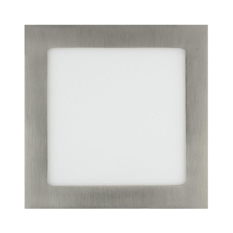 Placa LED 15W Cuadrada SuperSlim Corte 180x180 mm Silver