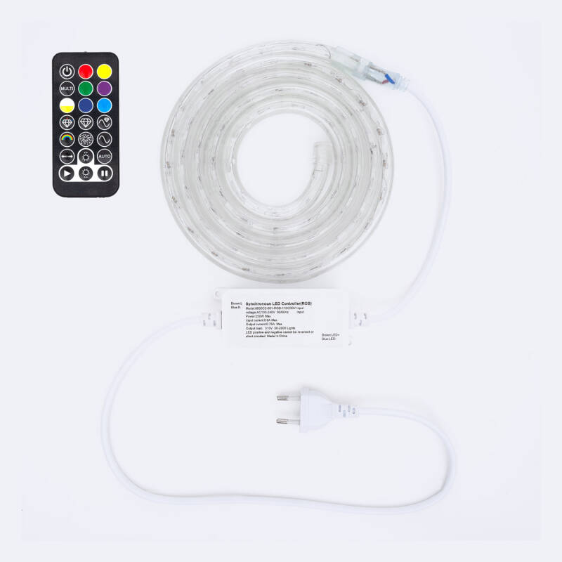 Manguera LED Redonda 220V AC 36 LED/m RGB IP65 Corte 100 cm a Medida