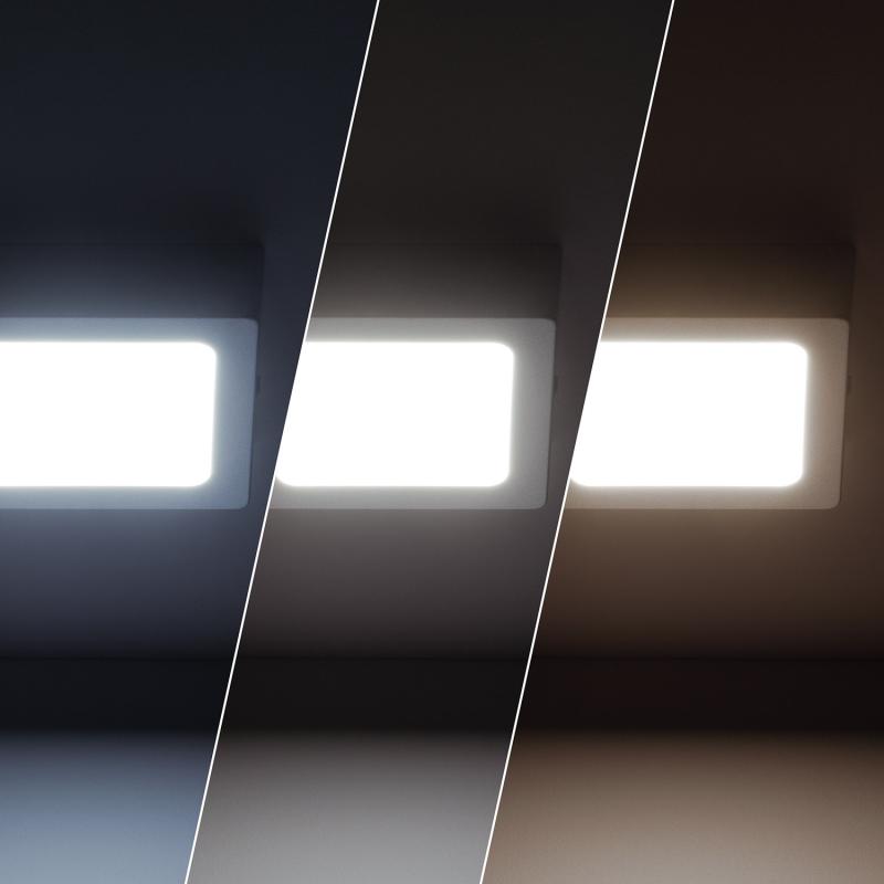 Plafón LED 6W Cuadrado Aluminio 105x105 mm Slim CCT Seleccionable Galán SwitchDimm