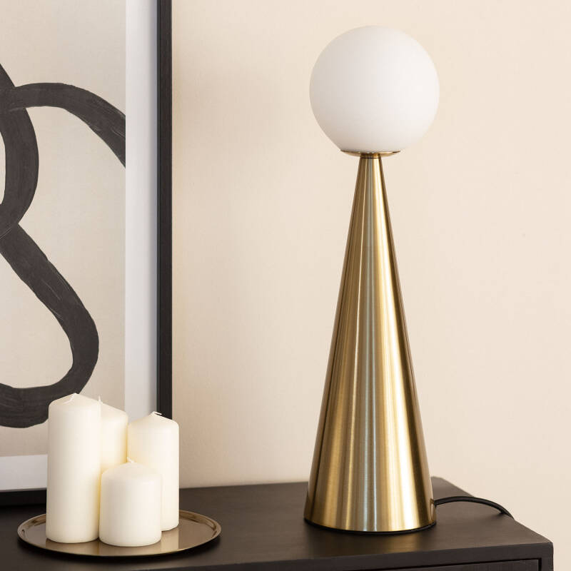 Lámpara de Mesa Metal y Cristal Hipias