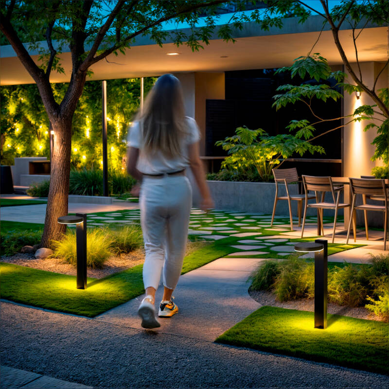 Baliza de Pie Exterior Solar LED 5W 50cm Aluminio con Sensor de Movimiento Aris