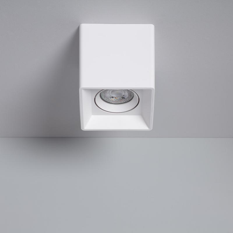 Aplique de Techo Cuadrado Blanco con Bombilla GU10 Space