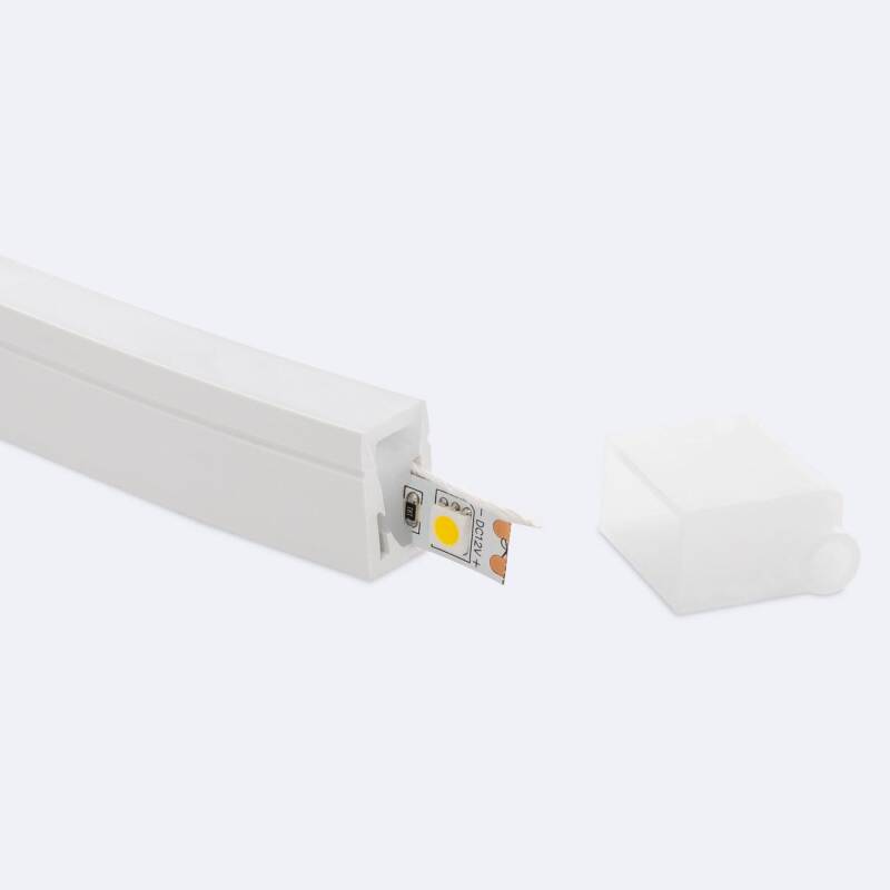 Perfil Neón SFLEX 12x20 Superficie/Empotrable Curva Lateral para Tira LED IP20 hasta 10 mm