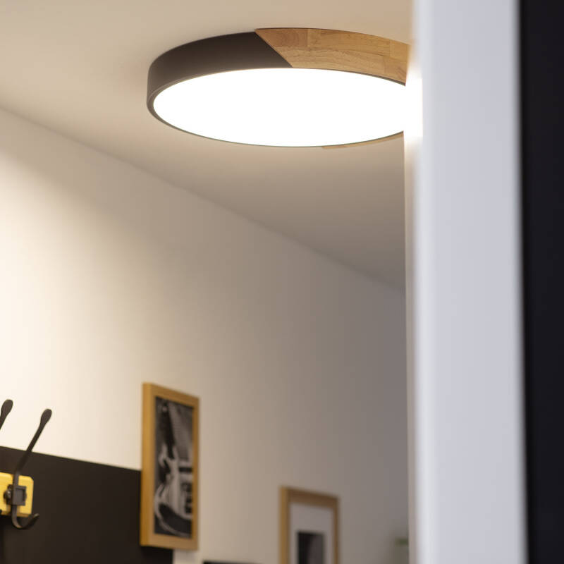 Plafón LED 24W Circular Madera Ø418 mm CCT Seleccionable Semi-Dari