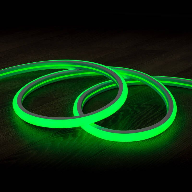 Tira LED Neón Regulable 220V Verde Semicircular 180 9W/m Corte 100cm IP67 a Medida