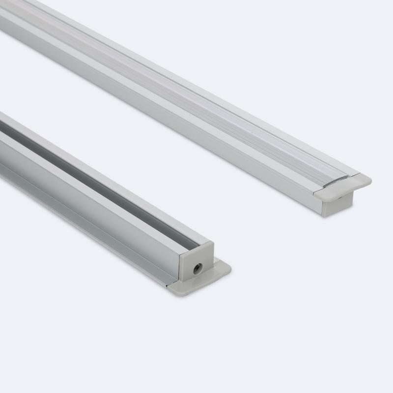 Perfil Aluminio Empotrable para Techo con Clips para Tiras LED hasta 12 mm
