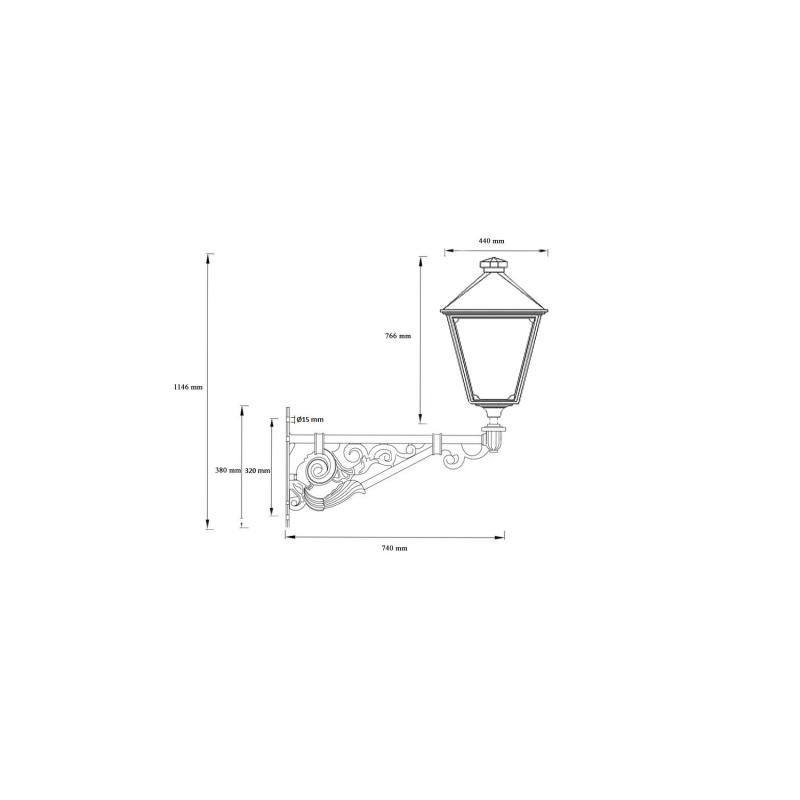 Brazo de Pared 74cm para Farolas de Alumbrado Público