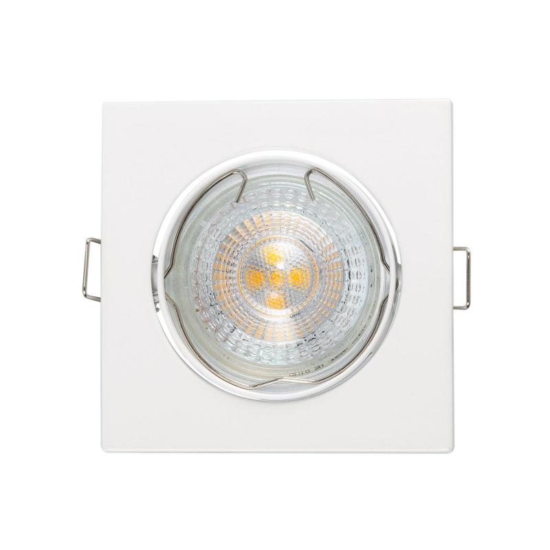 Aro Downlight Cuadrado Basculante para Bombilla LED GU10 / GU5.3 Corte Ø 72 mm