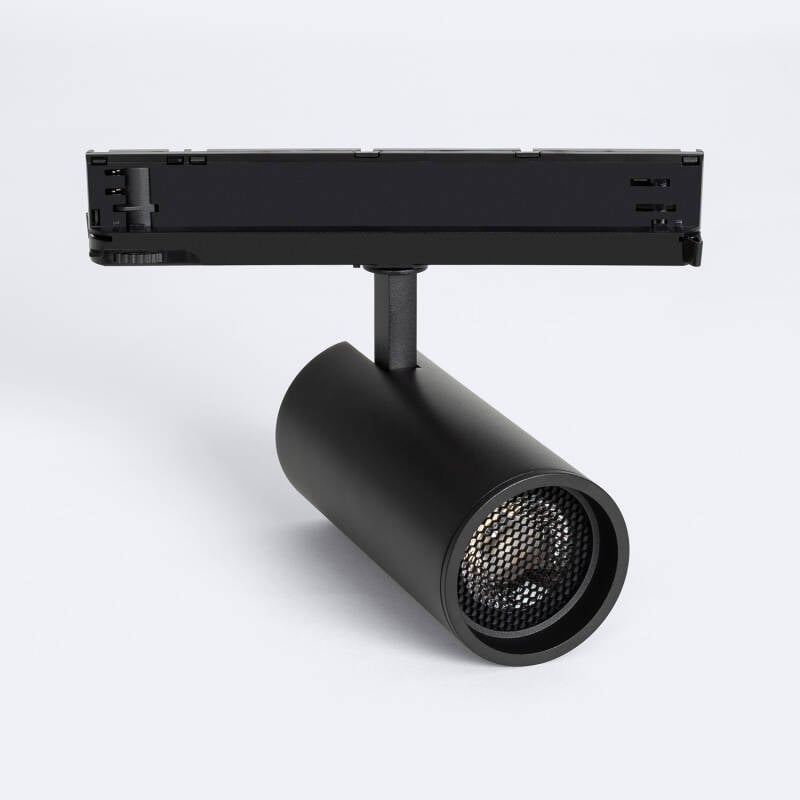 Foco Carril LED Trifásico 30W Fasano Antideslumbramiento CCT Seleccionable Regulable DALI Negro