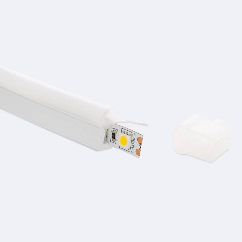 Perfil Neón SFLEX 8x17 Superficie/Empotrable Curva Lateral para Tira LED IP20 hasta 8 mm