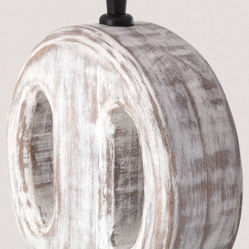 Lámpara de Mesa Madera Kunt Chandra ILUZZIA