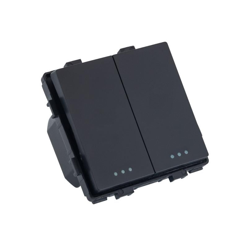 Interruptor Pulsador Doble con Marco PC Modern