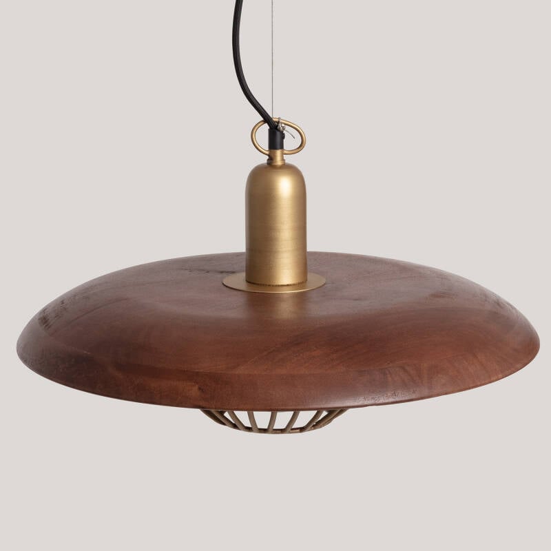Lámpara Colgante Metal y Madera Alika ILUZZIA