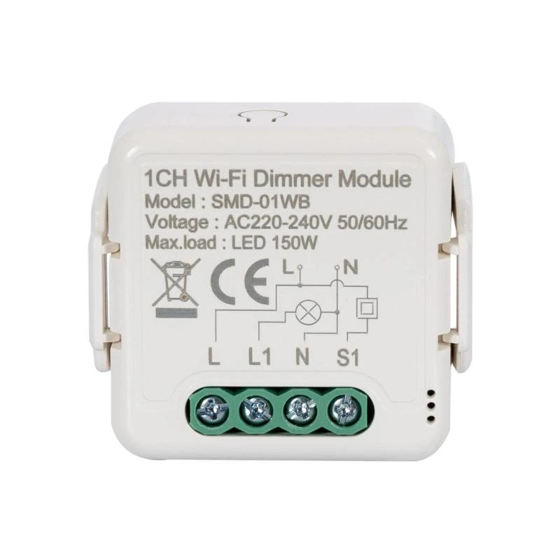 Interruptor Regulador LED WiFi TRIAC Compatible con Interruptor y Pulsador