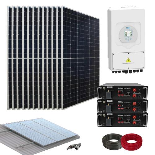 Kit Solar Fotovoltaico Híbrido para Instalar Placas Solares en Casa con Inversor Deye 6000W