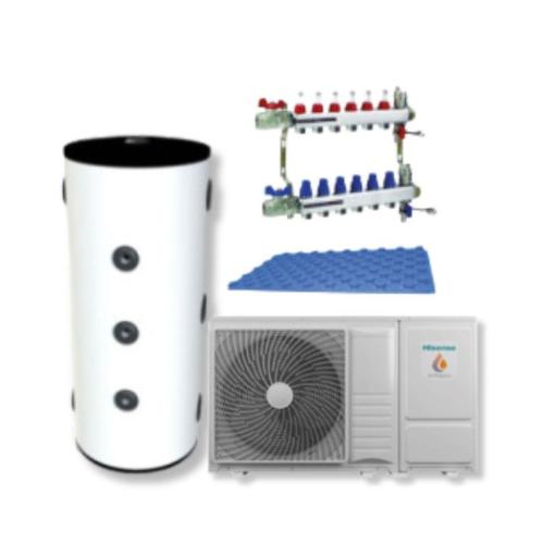 Kit Aerotermia Suelo Radiante para 50m2 Bomba de Calor Monobloc 8kW Hisense Hi-Therma