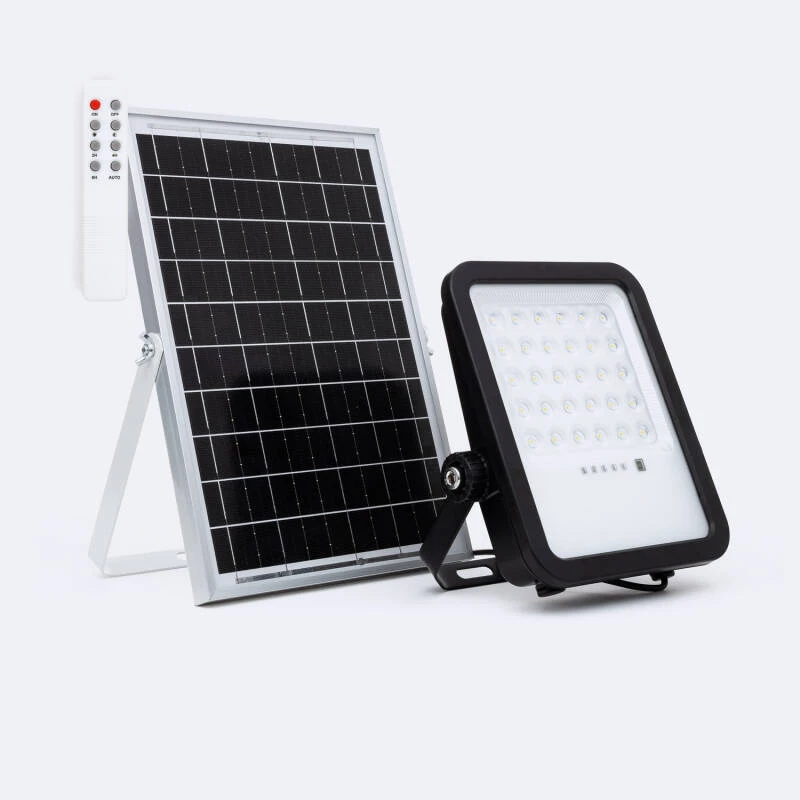 Foco Proyector LED Solar 1100 lm IP65 con Control Remoto Nurda Blanco Frío 6500K