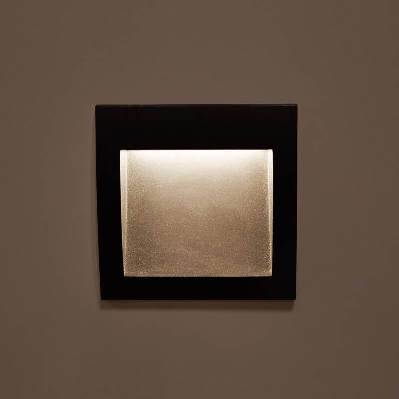 Baliza Exterior LED 4W Empotrable Pared Cuadrado Negro Natt