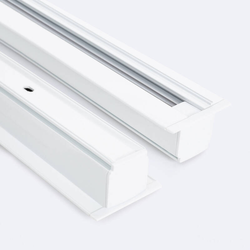 Carril Trifásico Empotrable Aluminio para Focos LED 1 Metro