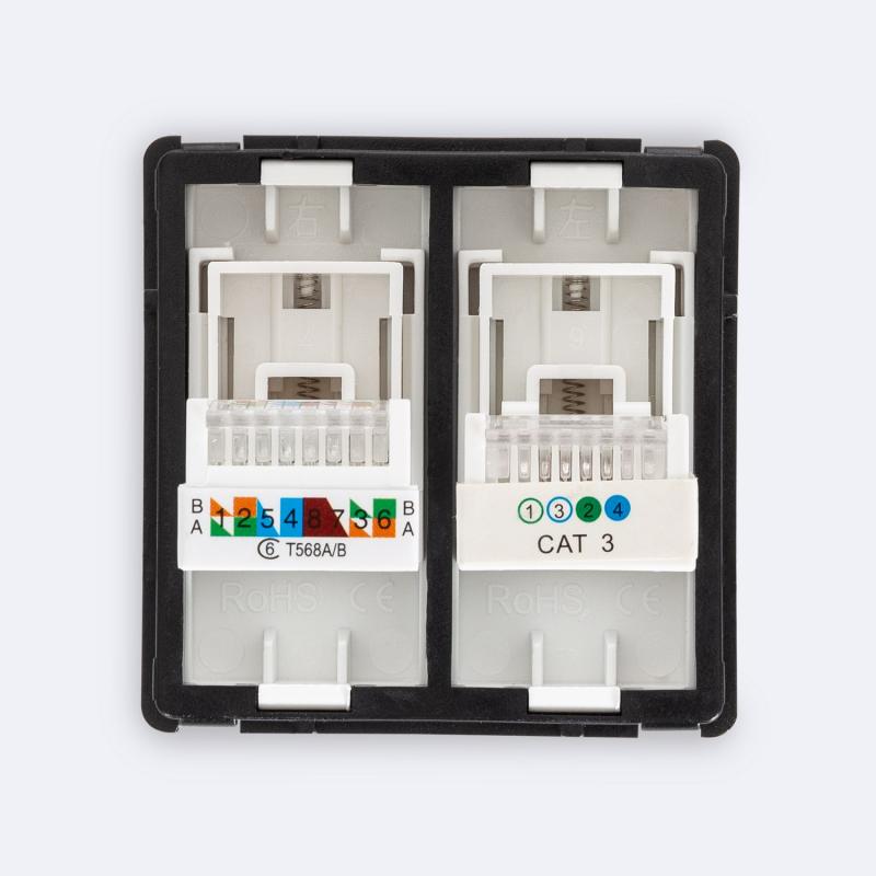 Toma RJ45 CAT 6 Internet + RJ11 Teléfono Modern