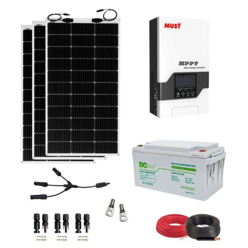 Paneles Solares Flexibles 500W con Batería DC Solar 100Ah