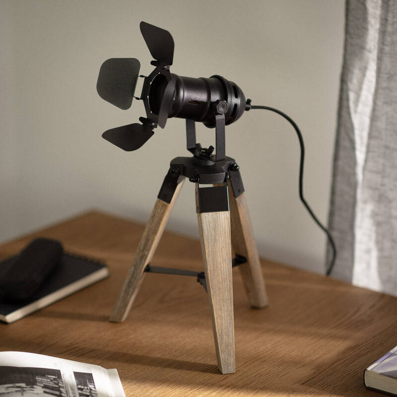 Lámpara de Mesa de Madera y Metal Cinema Kurangna  XS