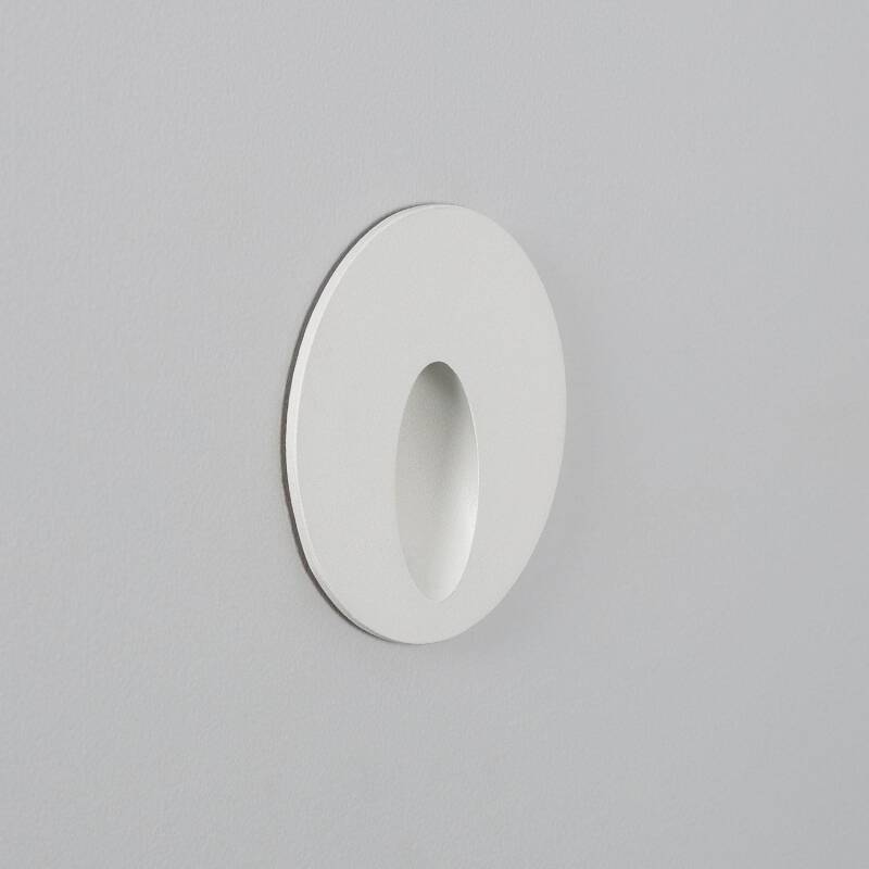 Baliza Exterior LED 3W Empotrable Pared Circular Blanco Boiler