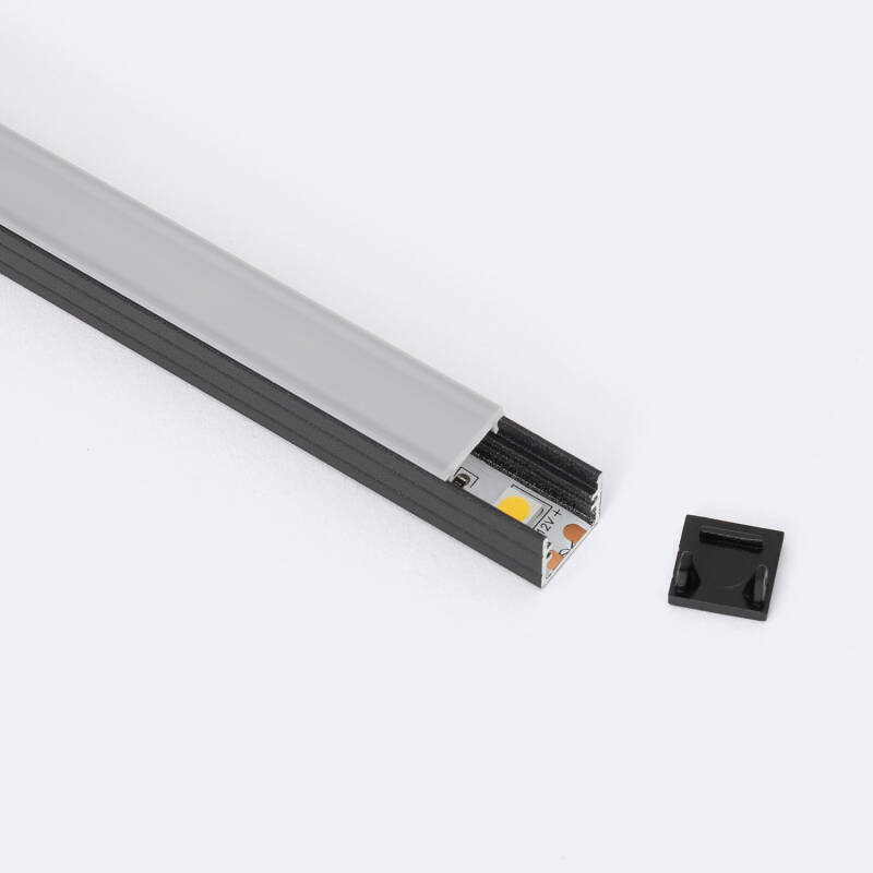 Perfil Aluminio Superficie 2m para Tira LED hasta 8 mm