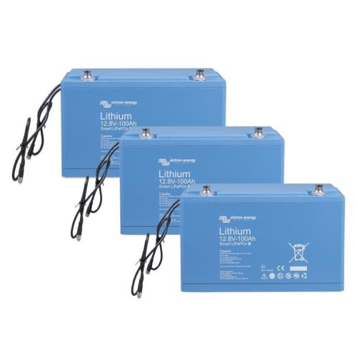 Pack 3ud Baterías LiFePO4 Camper 100Ah 12,8V Victron Smart