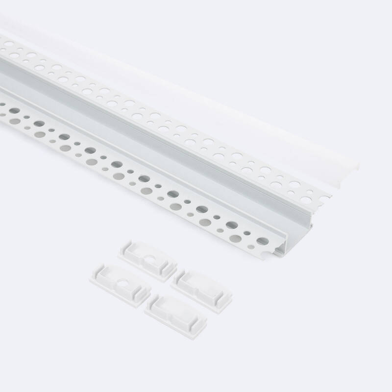 Perfil Aluminio Integrado en Escayola/Pladur para Tira LED hasta 20 mm
