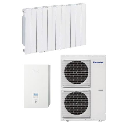 Kit Aerotermia con Radiadores 9kW Panasonic Aquarea T-CAP H para 100m2