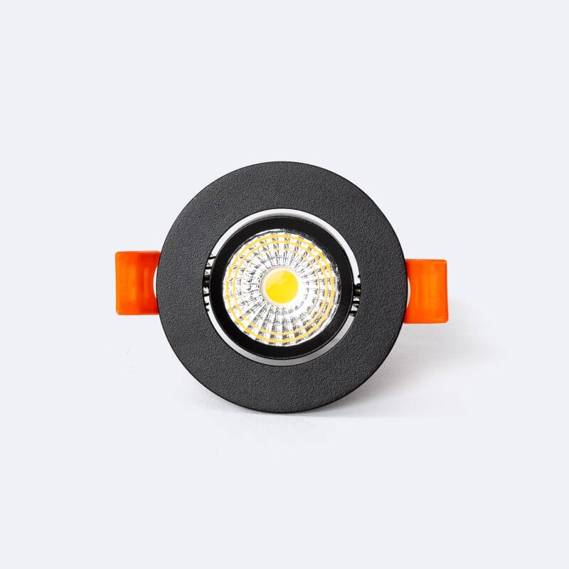 Foco Downlight LED 5W Circular COB CRI90 Corte Ø 55 mm Negro