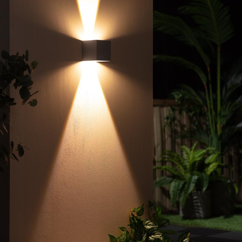 Aplique de Pared Exterior LED 6W Aluminio Iluminación Doble Cara Eros Gris