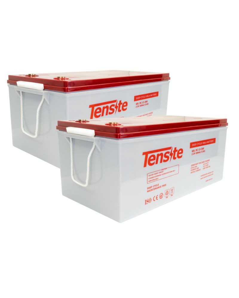 Pack 2 unidades Baterías Solares de GEL 300Ah 12V Tensite